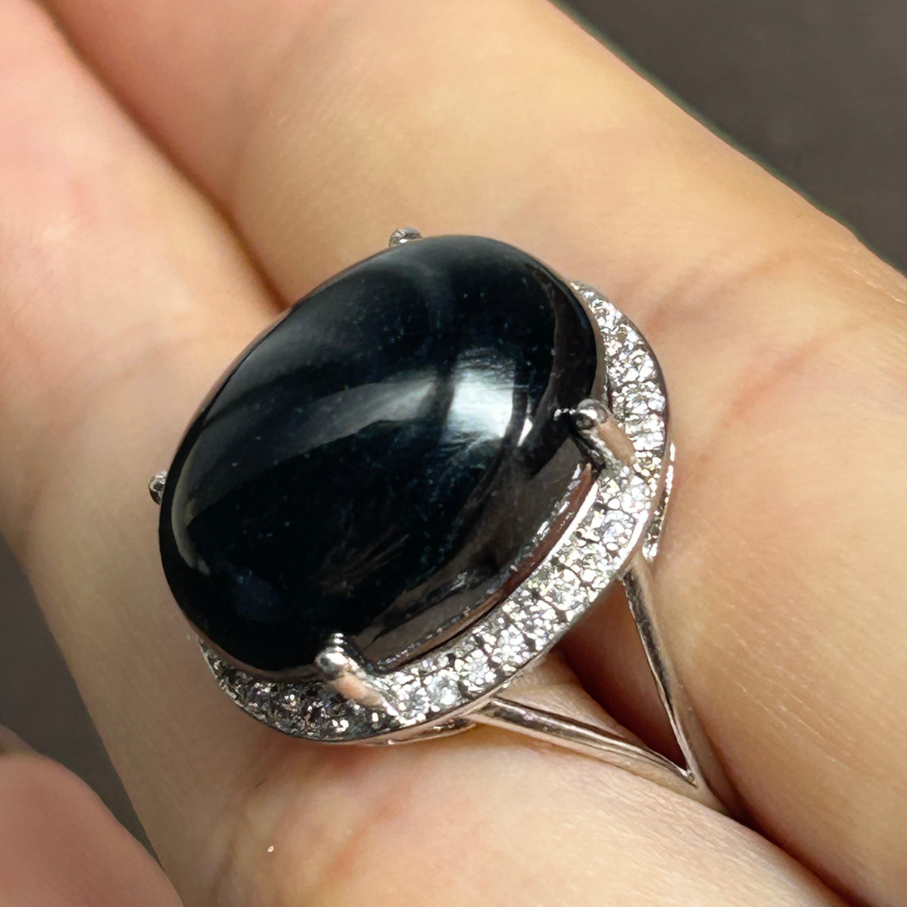 本翡翠指輪 リング ミャンマー産 黒翡翠 魔除け お守り | FARBE