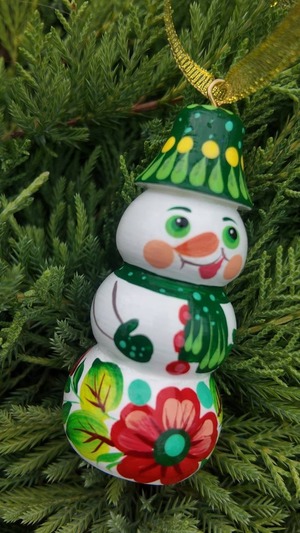 クリスマスデコレーション　スノーマン3点セット（ティモシェンコ作）