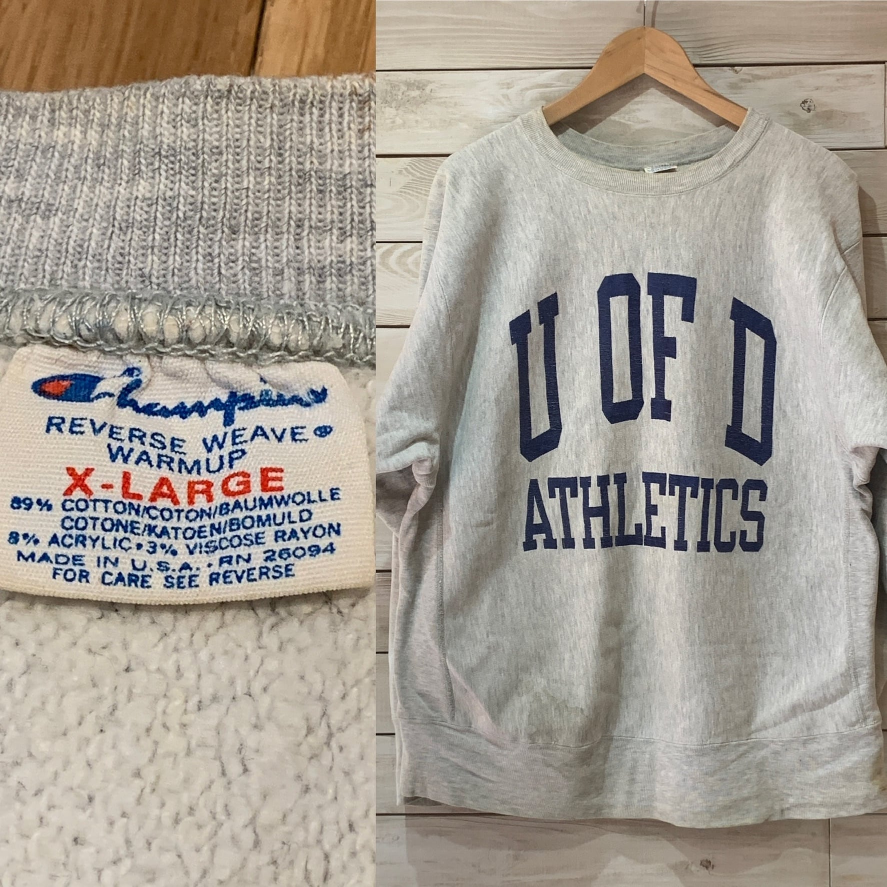 80s USA製 Champion リバースウィーブ U OF D グレー XL | GOATco.