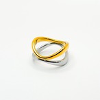 ステンレスバイカラークロスリング