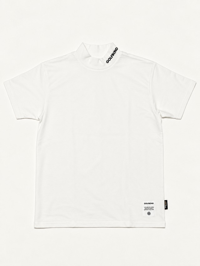 NECK NEEDLE S/S MOCK NECK WHITE