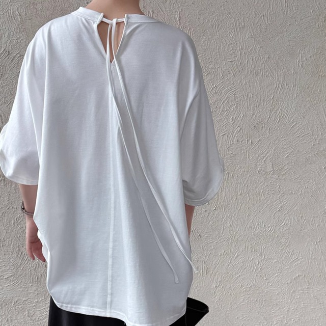 バックリボン　オーバーサイズシャツ　 N00097