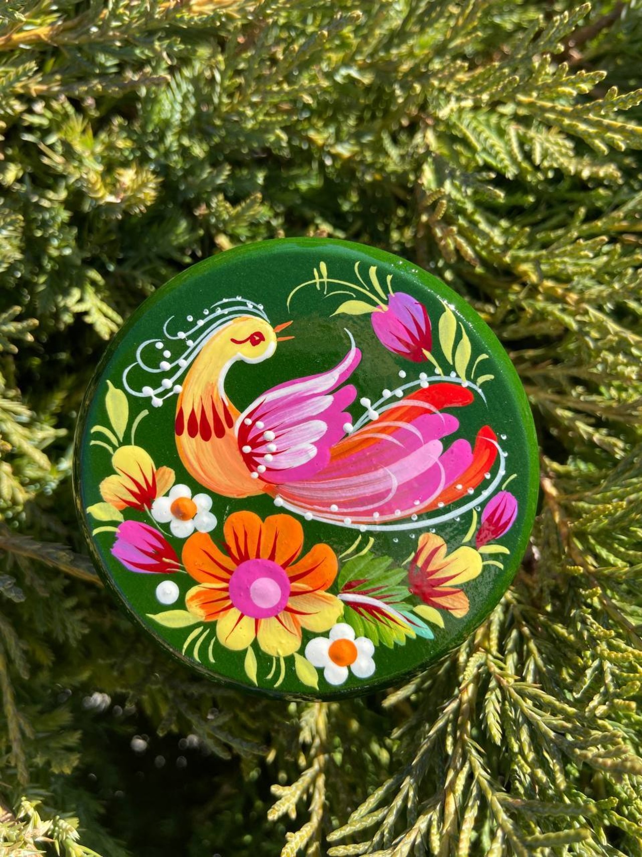 ペトリキウカ塗り　木製小物入れ・ジュエリーボックス（ティモシェンコ作）ウクライナ製 - 2