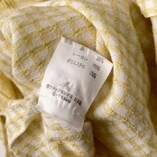 リネン混 HAKKA ハッカ 切替 チェック 半袖シャツ/イエロー メンズ