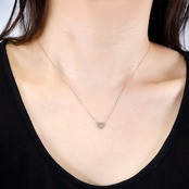 Pt900 ダイヤモンド0.1ct オープンハート ネックレスorリング 選べる