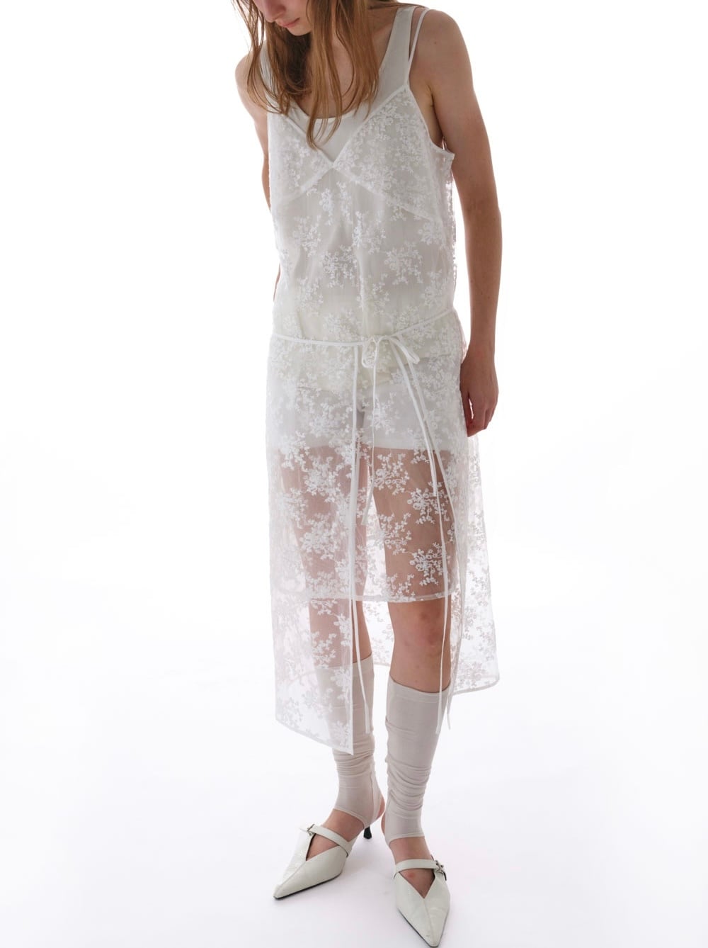 【美品】Studio Doe Lace Strap Dress ホワイト Studio Doe／Lace Strap Dress | polne