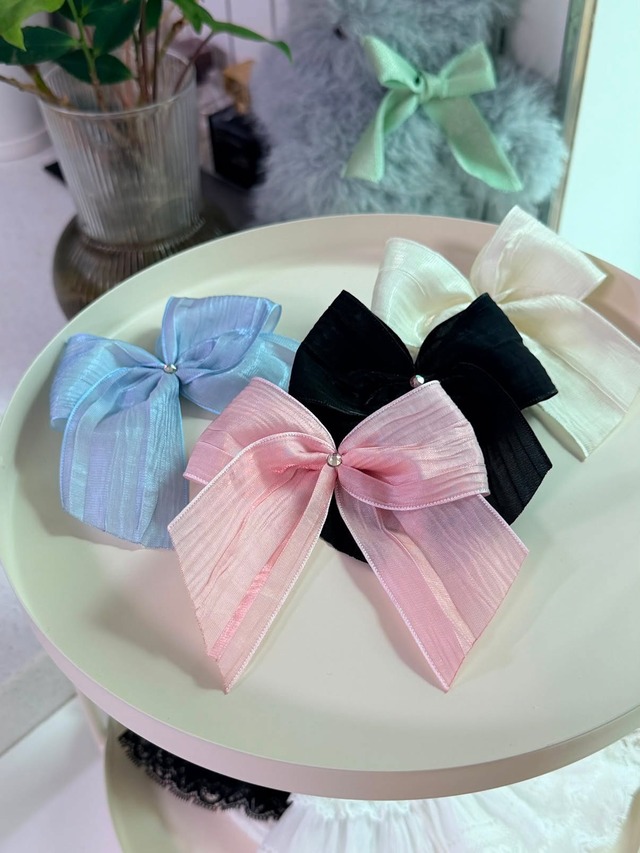 即納販売　MAMU Mellow ribbon broach （3 color）　※リボンブローチ単体　韓国ハンドメイド