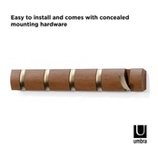 umbra 壁掛けフック ウォールハンガー 収納 フック 木製 23188501227 ウォルナット/ゴールド