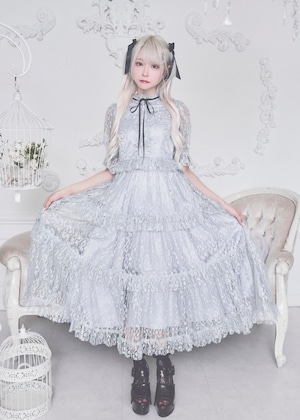 【ManonMimie】Romantic Glittery-Lace Long OP