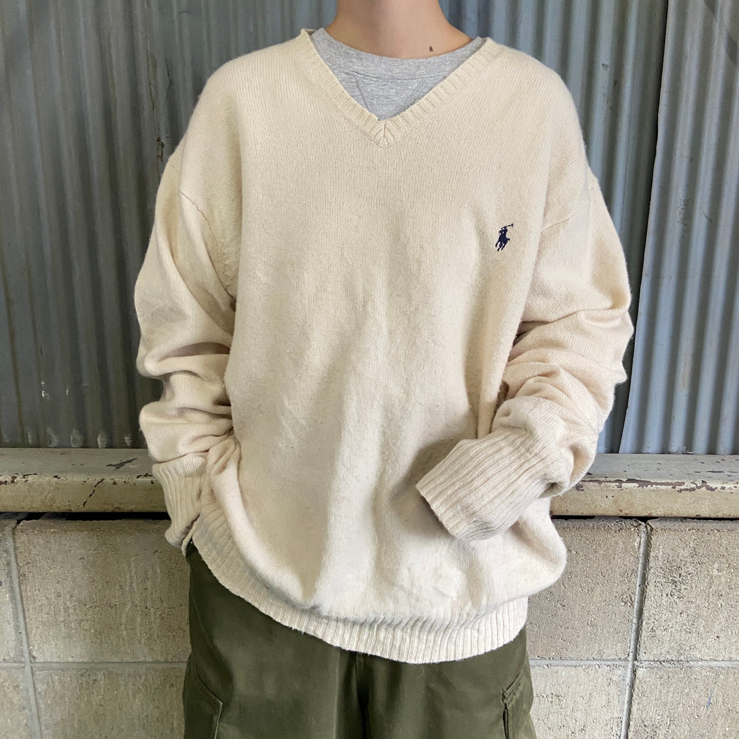 Polo by Ralph Lauren オールドラルフローレン Vネック ウールニット 