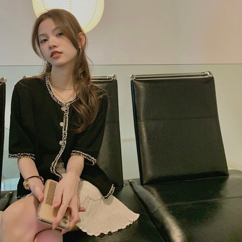 サマースタイルラウンドネックショートコート ジャケット 夏物 Oネック モンロー66293469991