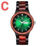 木製腕時計 メンズ ナチュラルウッドウォッチ カレンダー機能 ダイバーズスタイル 天然木 曜日表示 蓄光針 43MM 大型文字盤 ギフト プレゼント 父の日 誕生日 ビジネス カジュアル