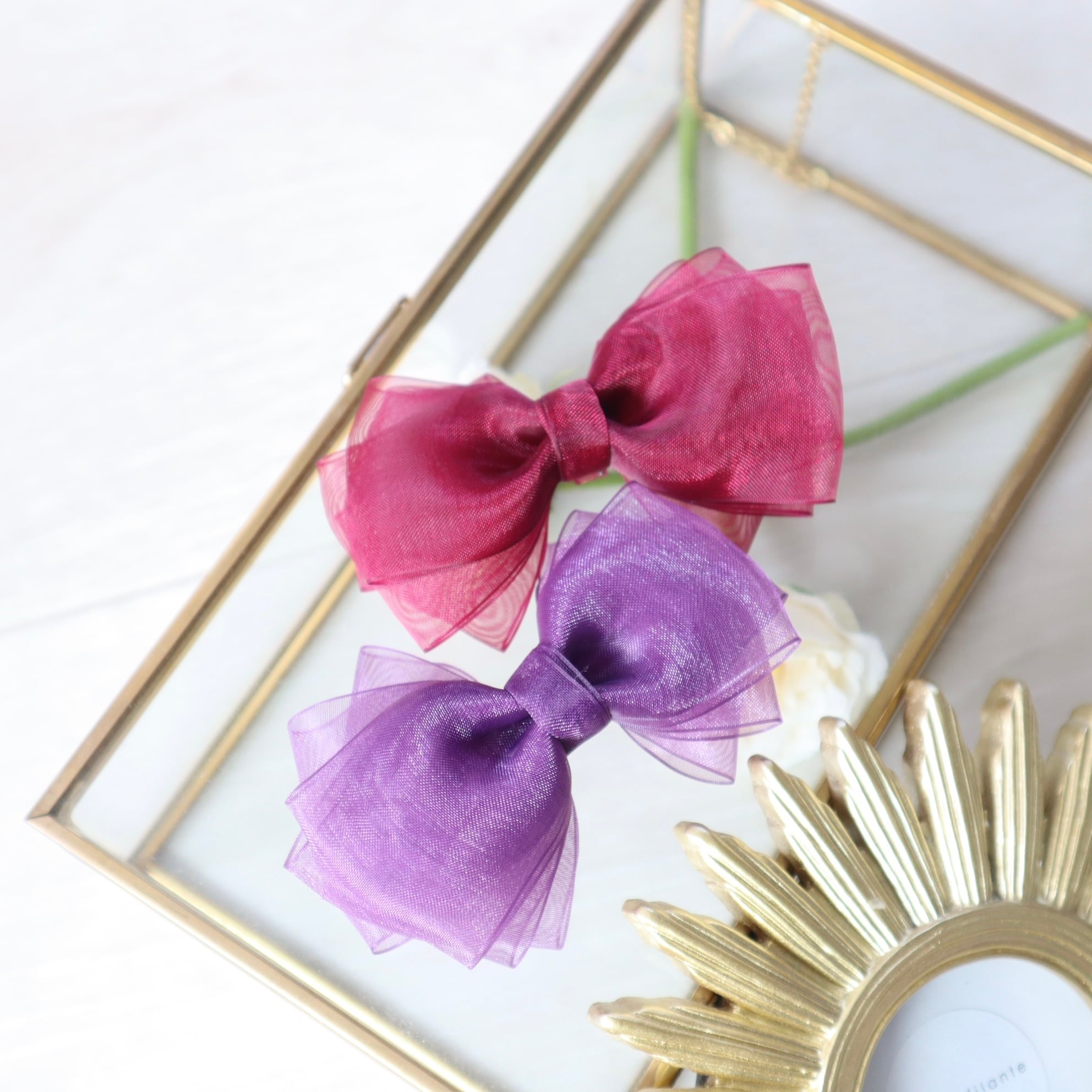 オーガンジーリボン♡ツイン♡大人かわいい オーガンジーリボン♡ツイン♡大人可愛い