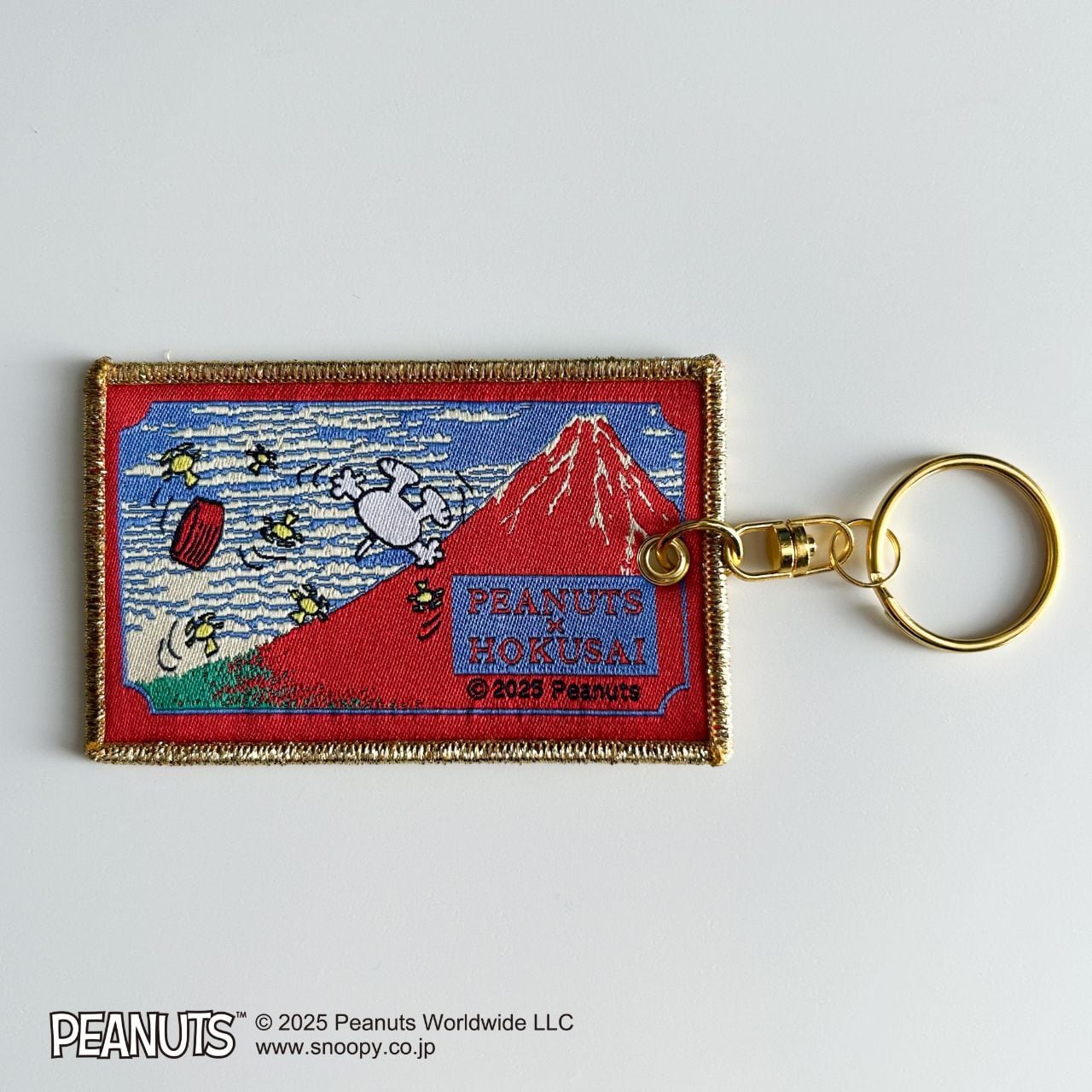 2/21・18時予約】スヌーピー 刺繍キーホルダー 葛飾北斎 凱風快晴