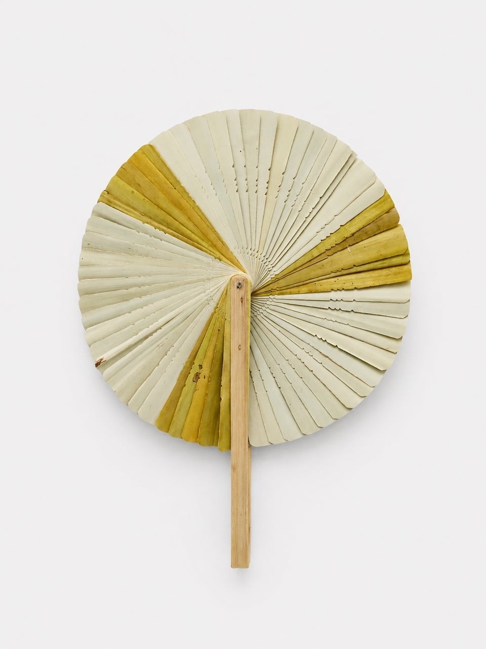 折りたたみうちわ|黄色|Folding Bamboo Fan Yellow