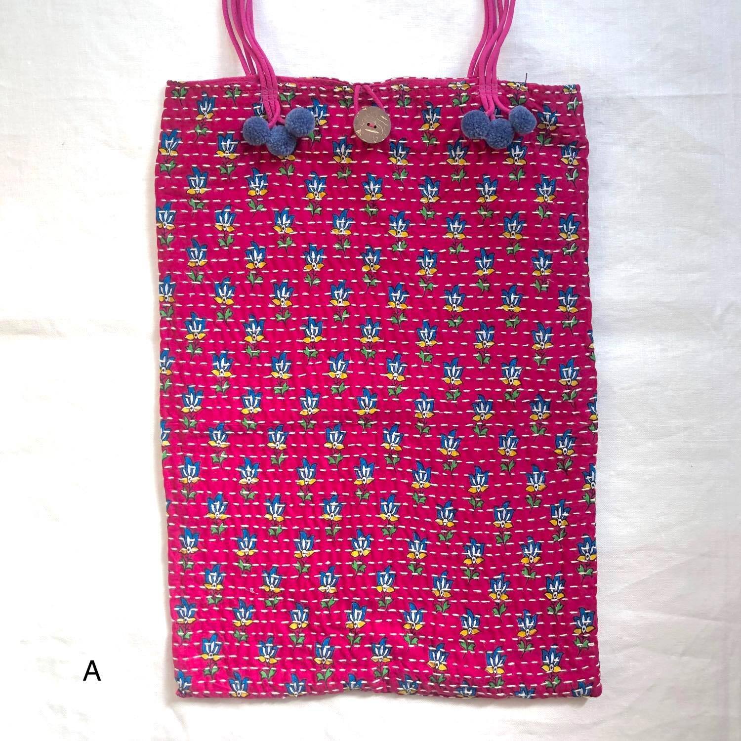 タイの刺し子トートバッグ〈ピンクと青/4種〉 | Dua-アクセサリー