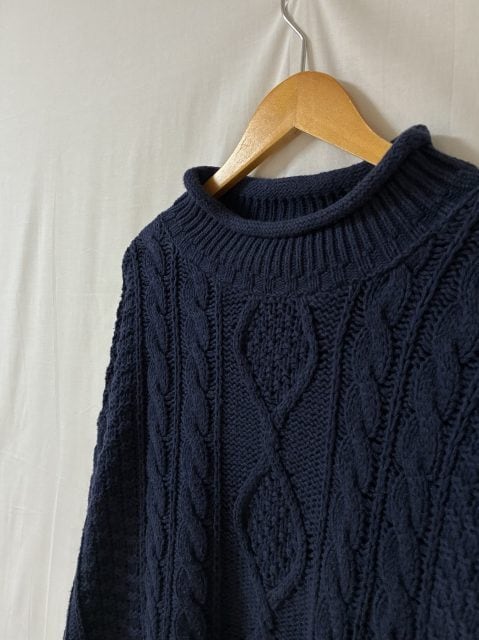 1980~90's Cable Knitting Pattern Roll Neck Sweater
