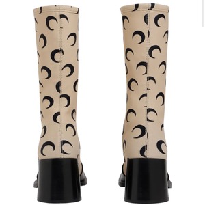 【MARINE SERRE】REGENERATED ALL OVER MOON JERSEY ANKLE BOOTS