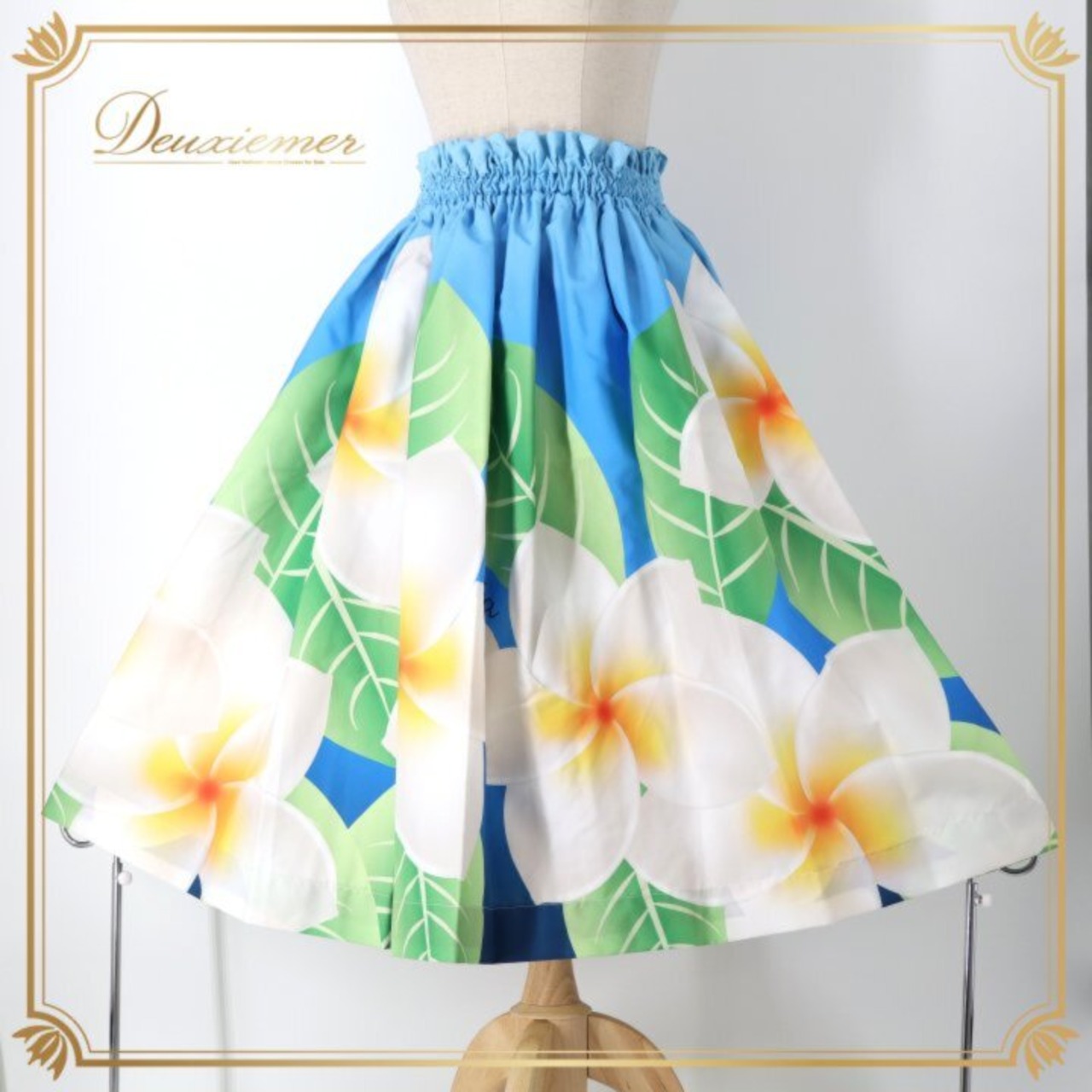 フラダンス 衣装 パウスカート ブルー系 KALAS プルメリア柄 ハワイアンプリント 花柄 植物柄 アロハ フラ ダンス レッスン 練習 ダンス衣装 ハワイアンダンス レディース 水色 ホワイト系 グリーン系 イエロー系 オレンジ系 スカート さわやか かわいい シングル パウ 花柄プリント フラダンススカート フレアスカート ボリュームスカート ハワイアン風 南国 夏 コスチューム プルメリア 花 プリント ウエストゴム きれいめ ふんわり 動きやすい レディース用 トレーニング 衣装用 文化祭