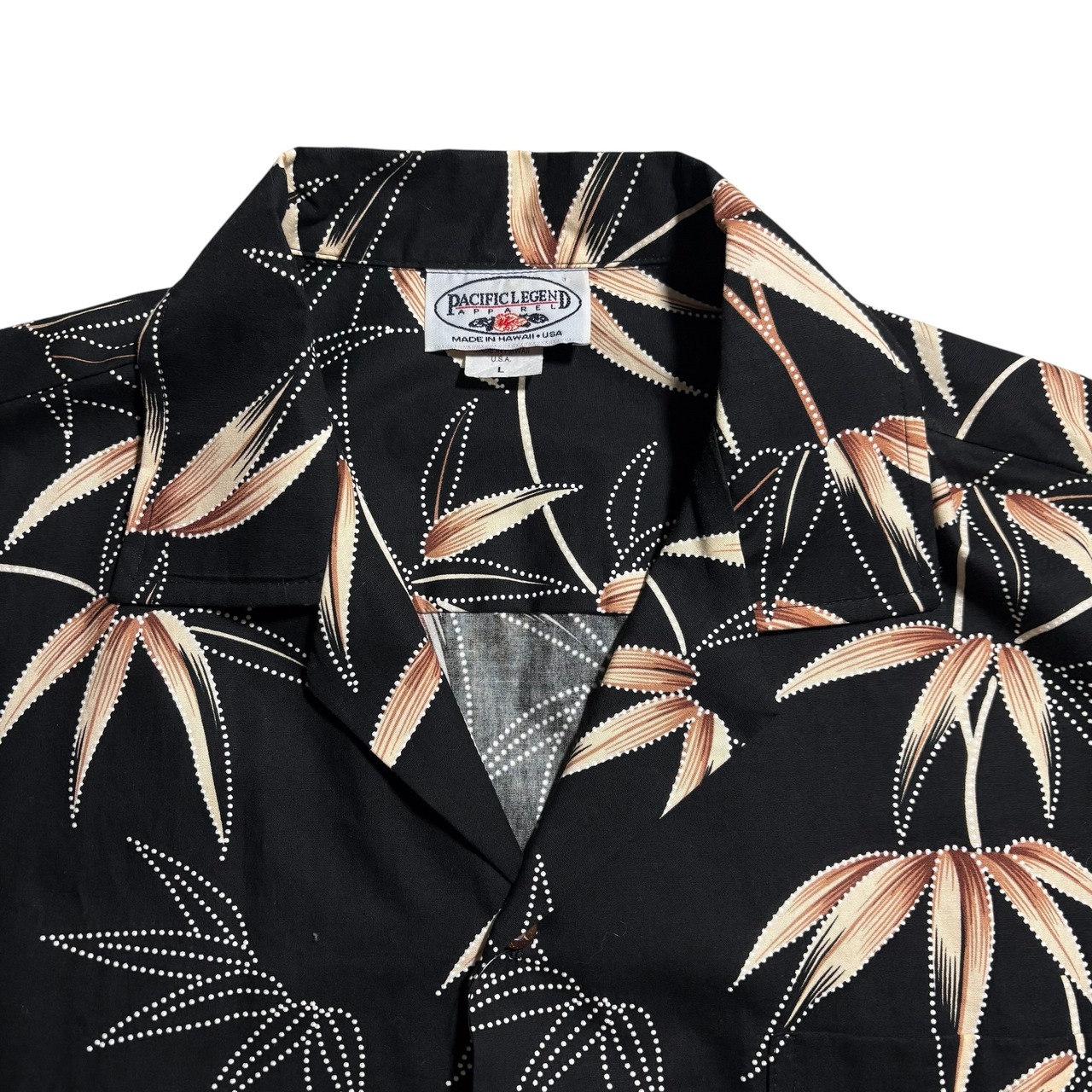 Made in USA black cotton hawaiian shirt