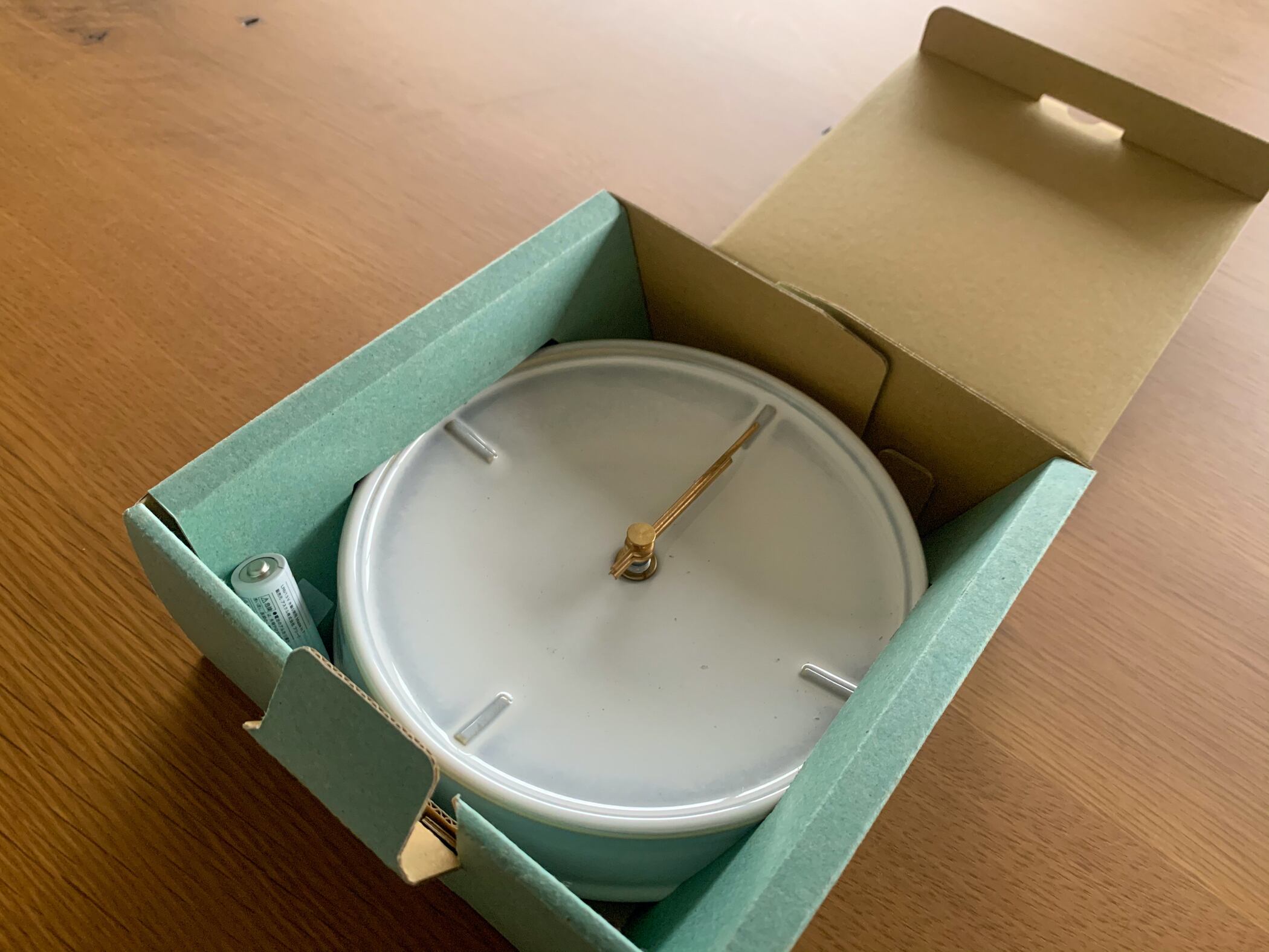 杉浦製陶 壁掛け時計 日本製 GLAZED CLOCK 陶磁器 直径 16cm 厚さ 3.5