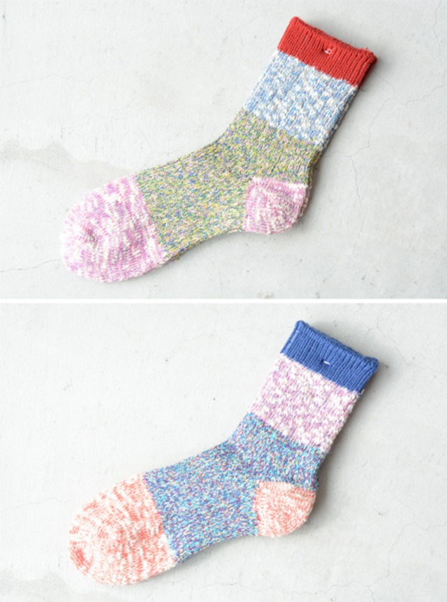 LE MONDE(ル・モンド)4段切替杢ソックス(106517)全5色