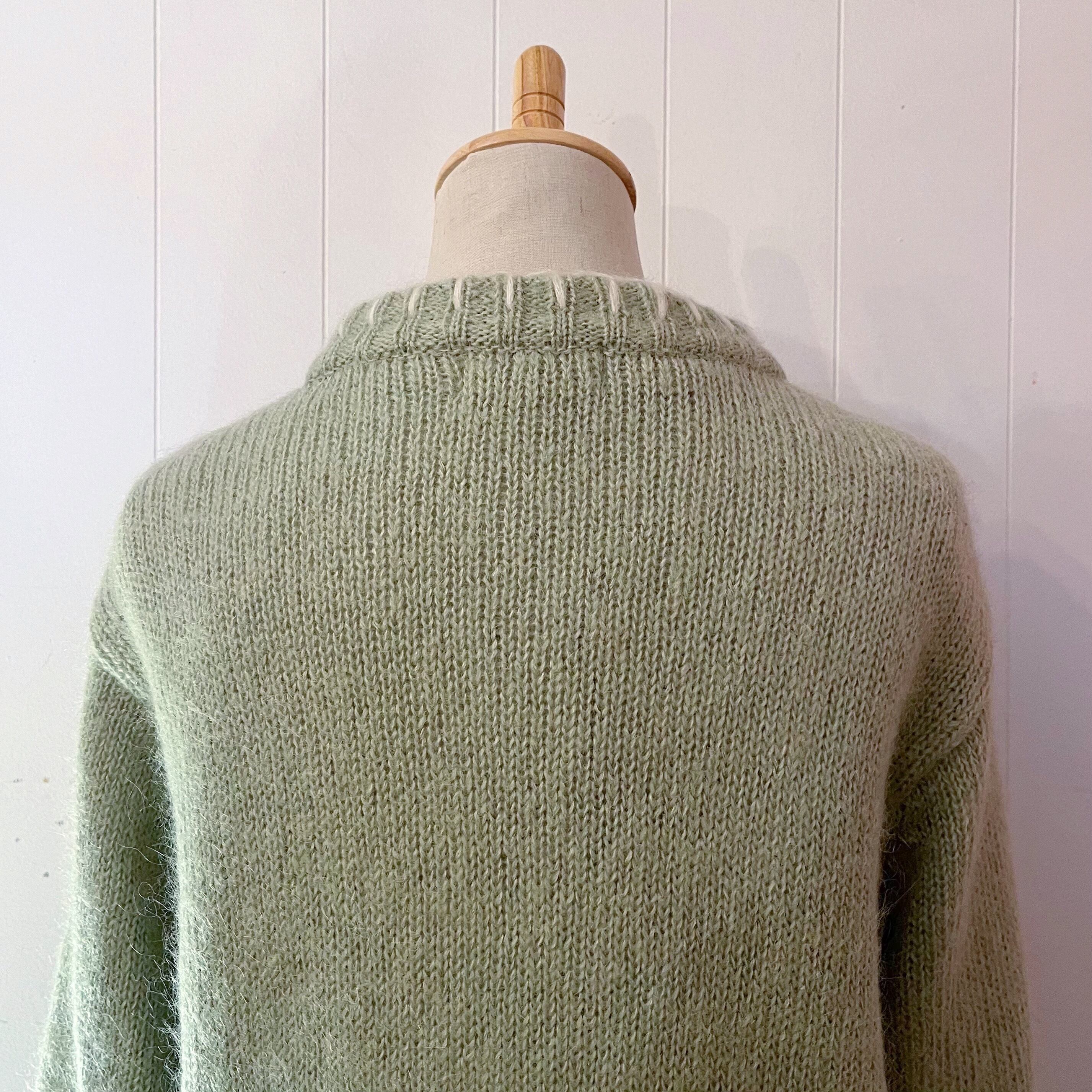 light green flower diamond cardigan