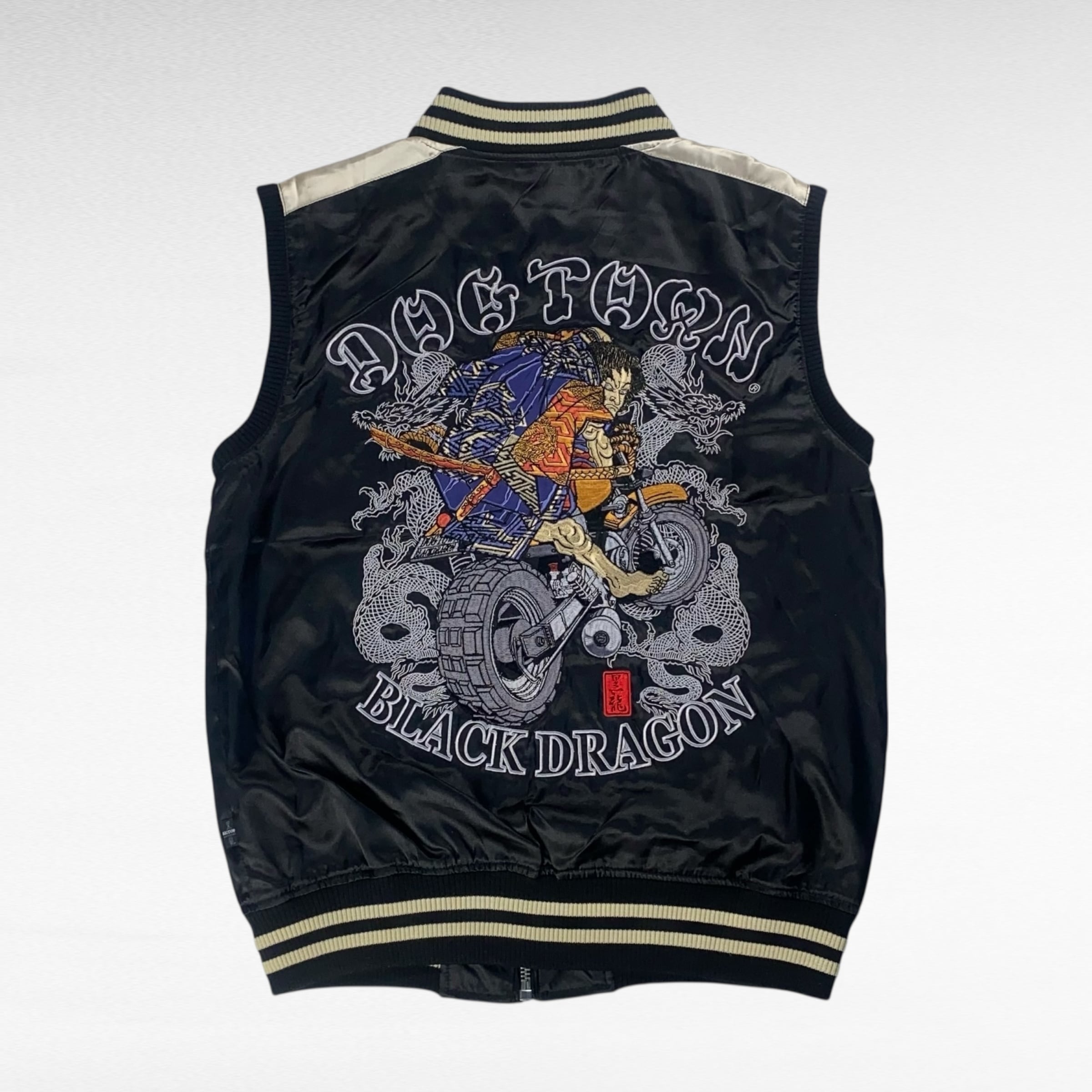 dead stock】 ドッグタウン 黒龍 スカジャンベスト 刺繍 S相当 dp6014