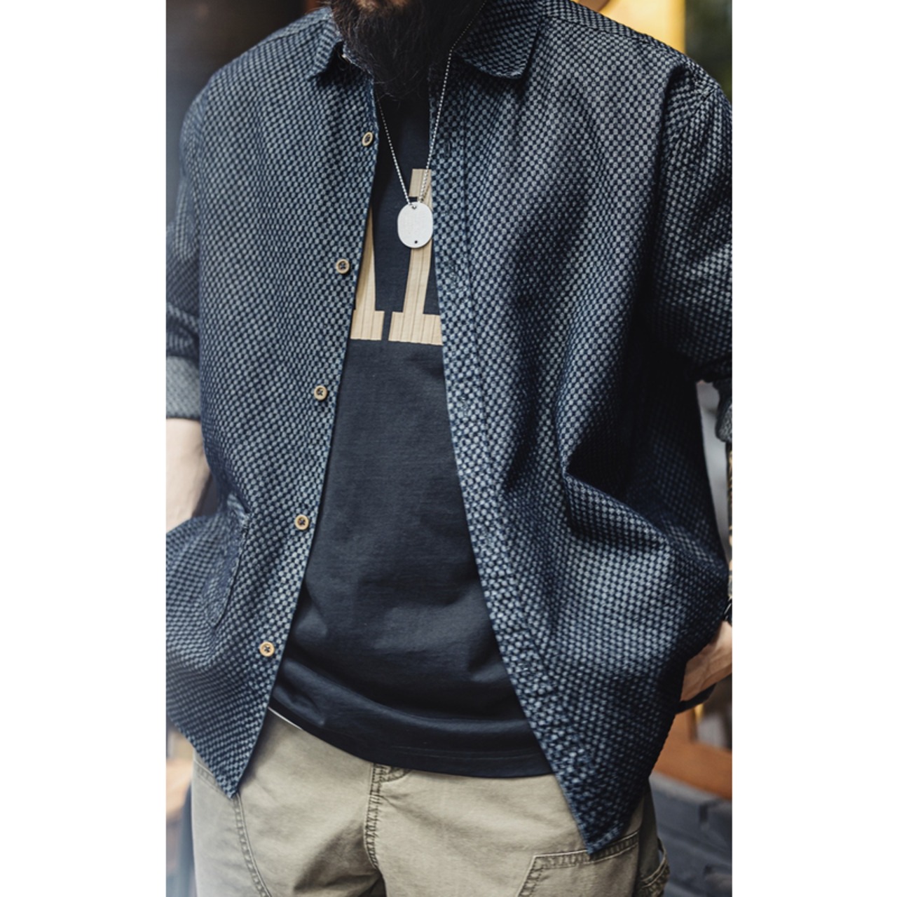 Checkered Long Sleeve Button Down Shirt ◇H0170