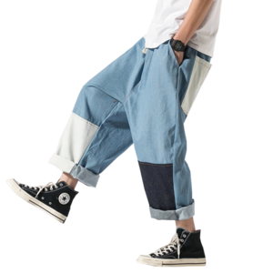パッチ ロング カジュアルパンツ