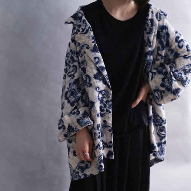 art flower pattern l/s easy tailored jacket