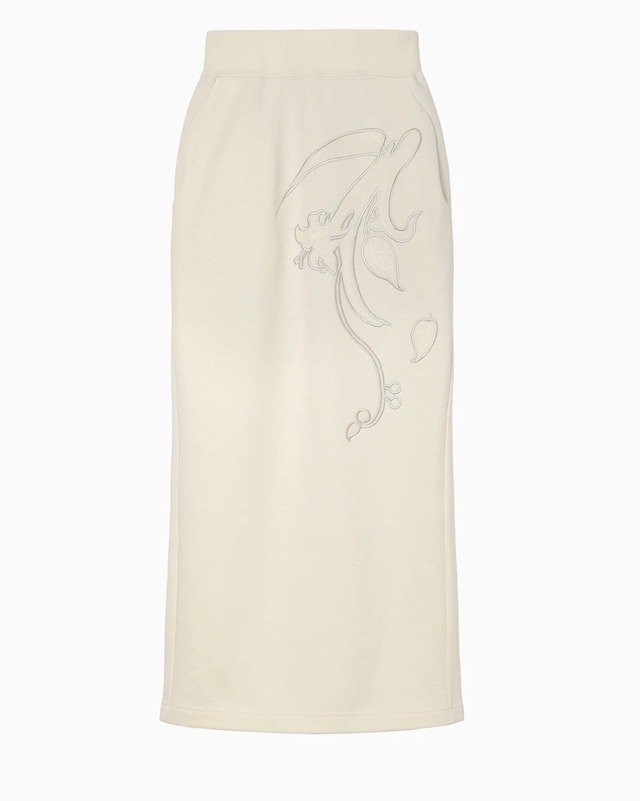 【Mame Kurogouchi】Floral Embroidery Sweat Skirt