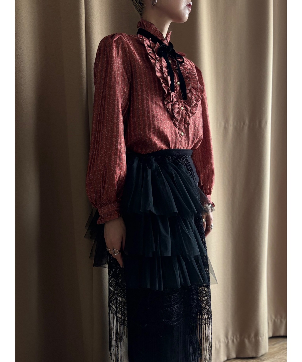 LELIC classical frill shirt-4999-9