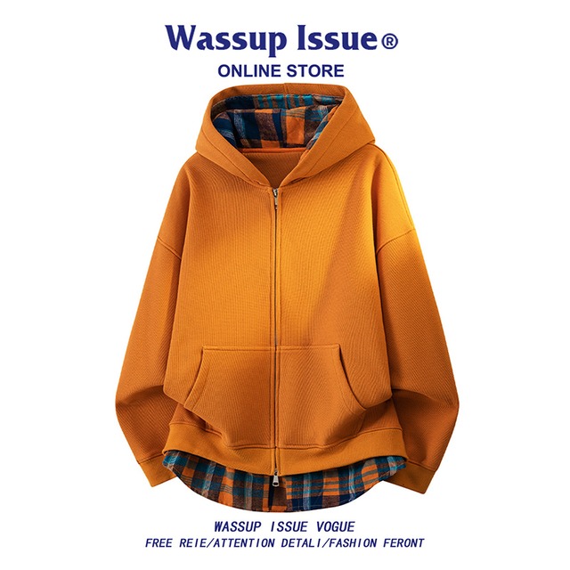 ♥チェック柄アウター！【WSシリーズ】★ジャケット★ ユニセックス 4color アウター フェイクレイヤード チェック柄