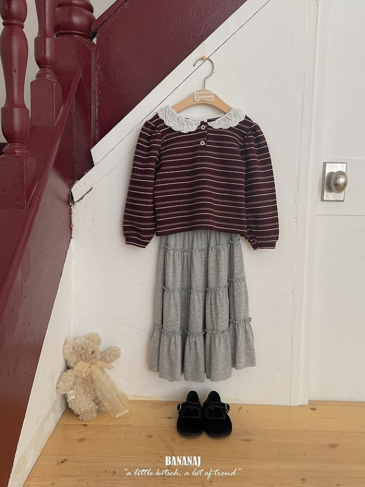 韓国子供服 / BANANA J / 26Autumn / ネス ロングスカート / 秋服 / キッズ *XS~JS*