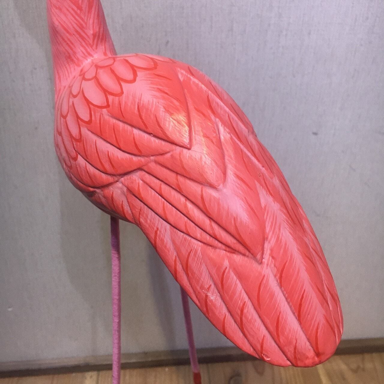 木製フラミンゴ 77cm 鳥のオブジェ インテリア バリ雑貨 アジアン雑貨