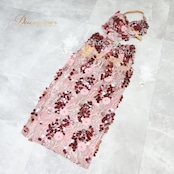 ベリーダンス オリエンタル 衣装 上下セット ピンク系 トップス  スカート アーム アーム飾り スパンコール ラインストーン 豪華 装飾 上品 かわいい 蝶 花 白 ダンス衣装 ステージ イベント メッシュ生地 透け感 華やか セクシー スリット ホワイト系