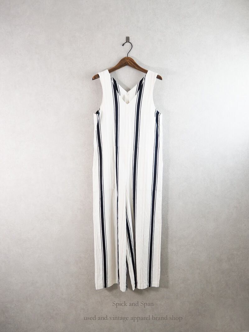 (ほぼ新品未使用)Spick and Span ストライプオールインワン Spick and Span(スピック＆スパン) ストライプ オールインワン | LIFNE