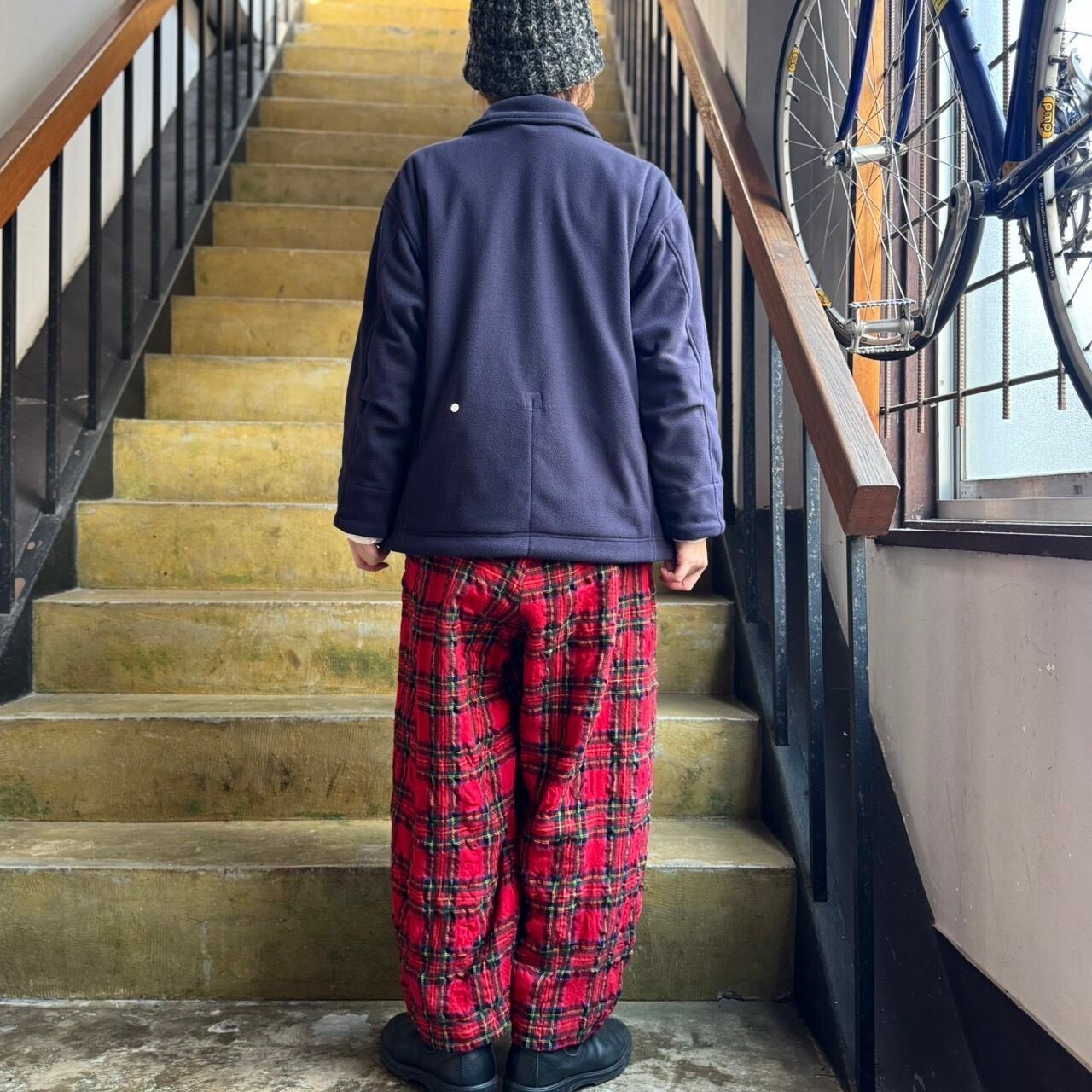 快晴堂 - HAYATE ・軽くあたたかいフリース／丸衿ジャケット（ネイビー