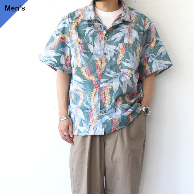 【ラスト1点】melple アロハシャツ Kaimana S/S Shirt (Green)