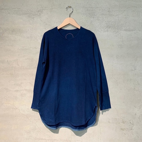 【COSMIC WONDER】Organic cotton long sleeve pullover/Ryukyu indigo/02R03001-4