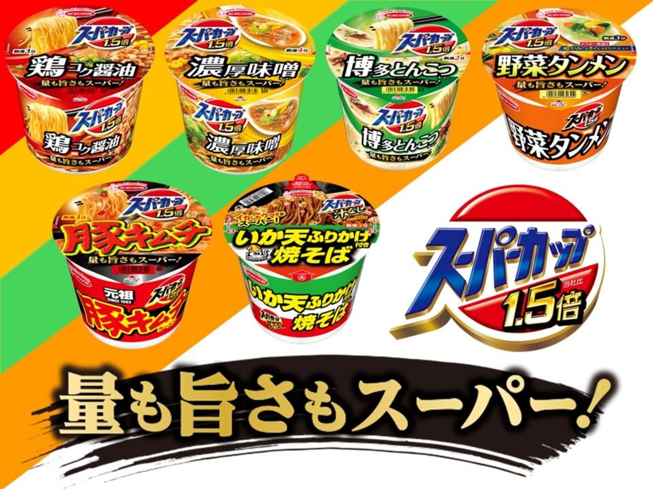 エースコック スーパーカップ1.5倍 新・豚キムチラーメン 107g×12個