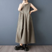 立体 切替 フレアワンピース  30218