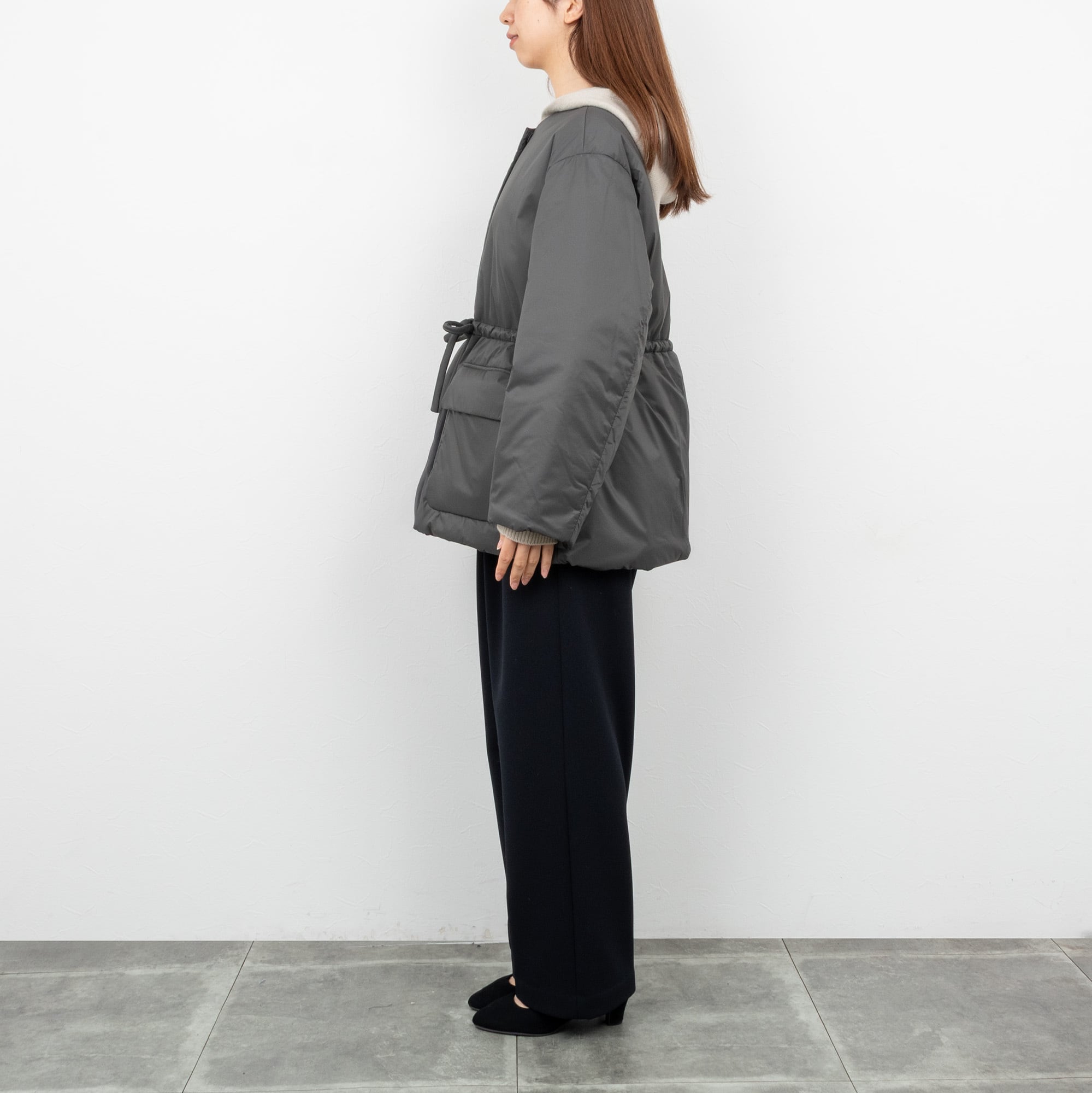 Ballsey／ボールジィ】タイニーリップ ドロストショートコート（グレー