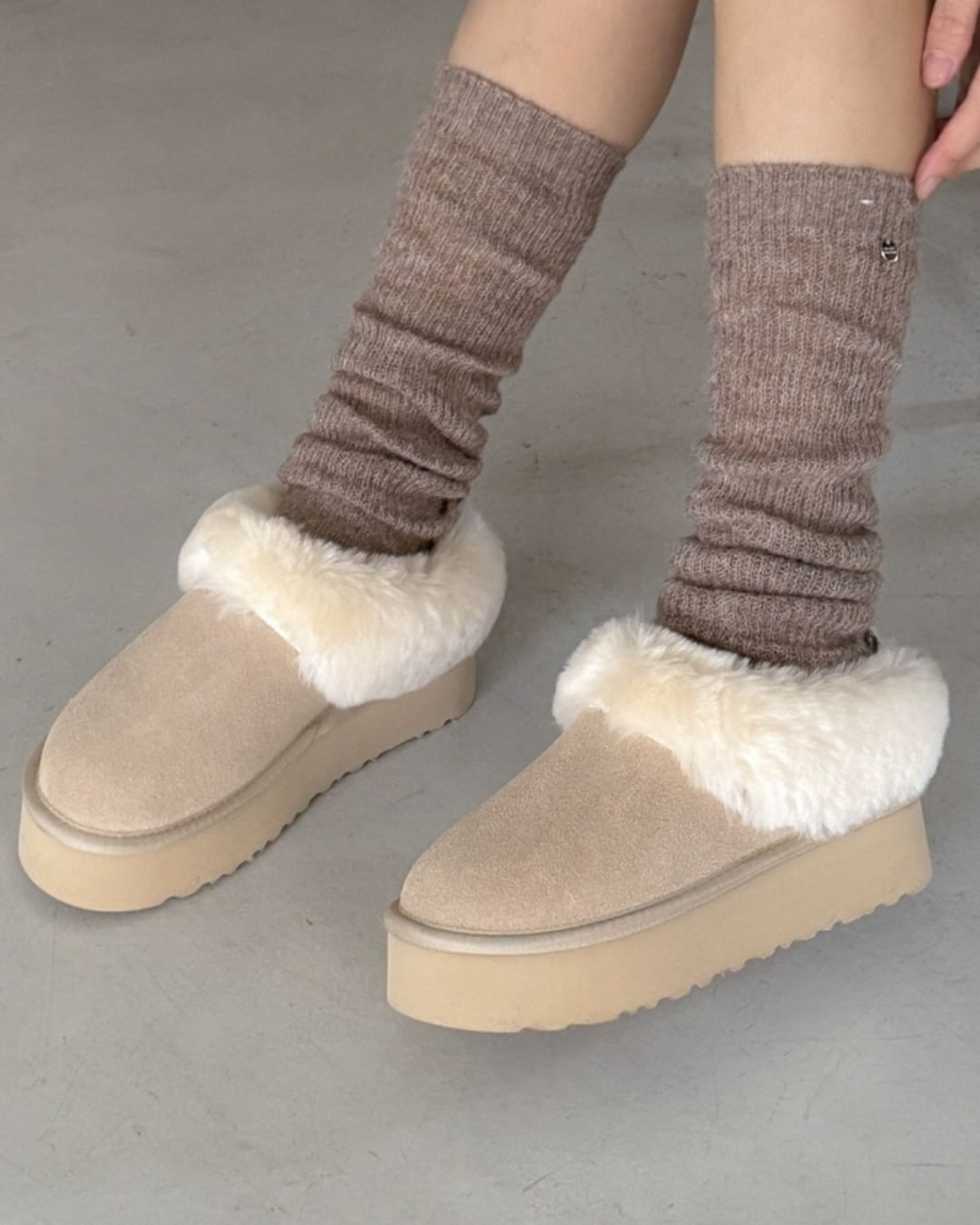 ファーライニングショートムートンブーツ