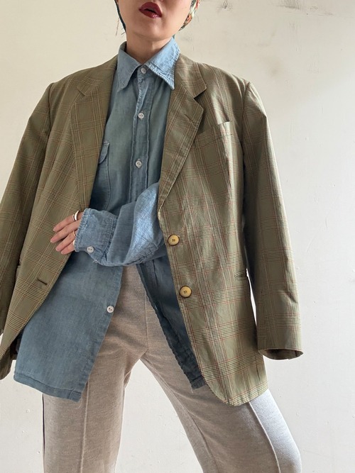80-90s Vintage "Burberry's" Plaid Tailored Jacket