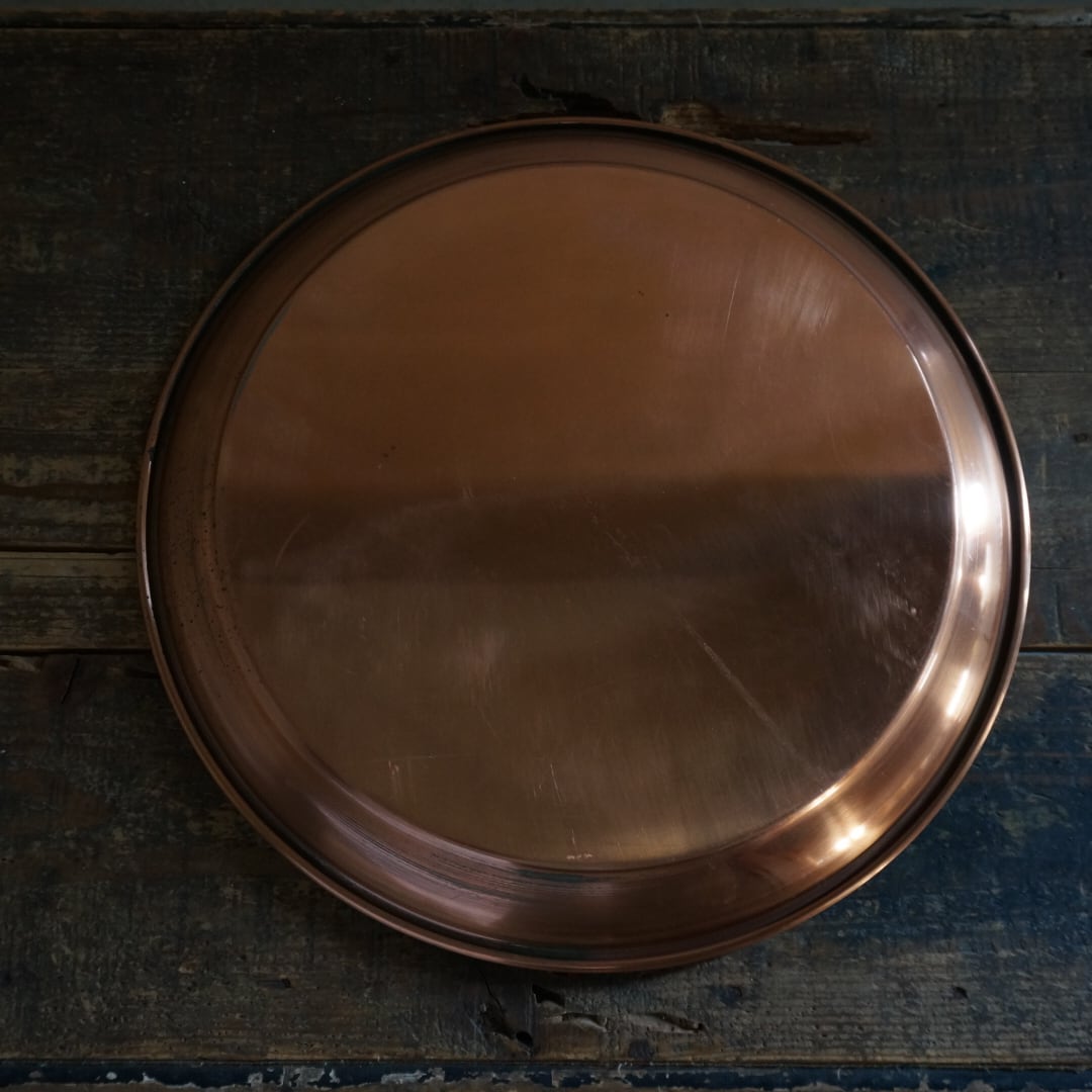 古い国産の銅トレー
