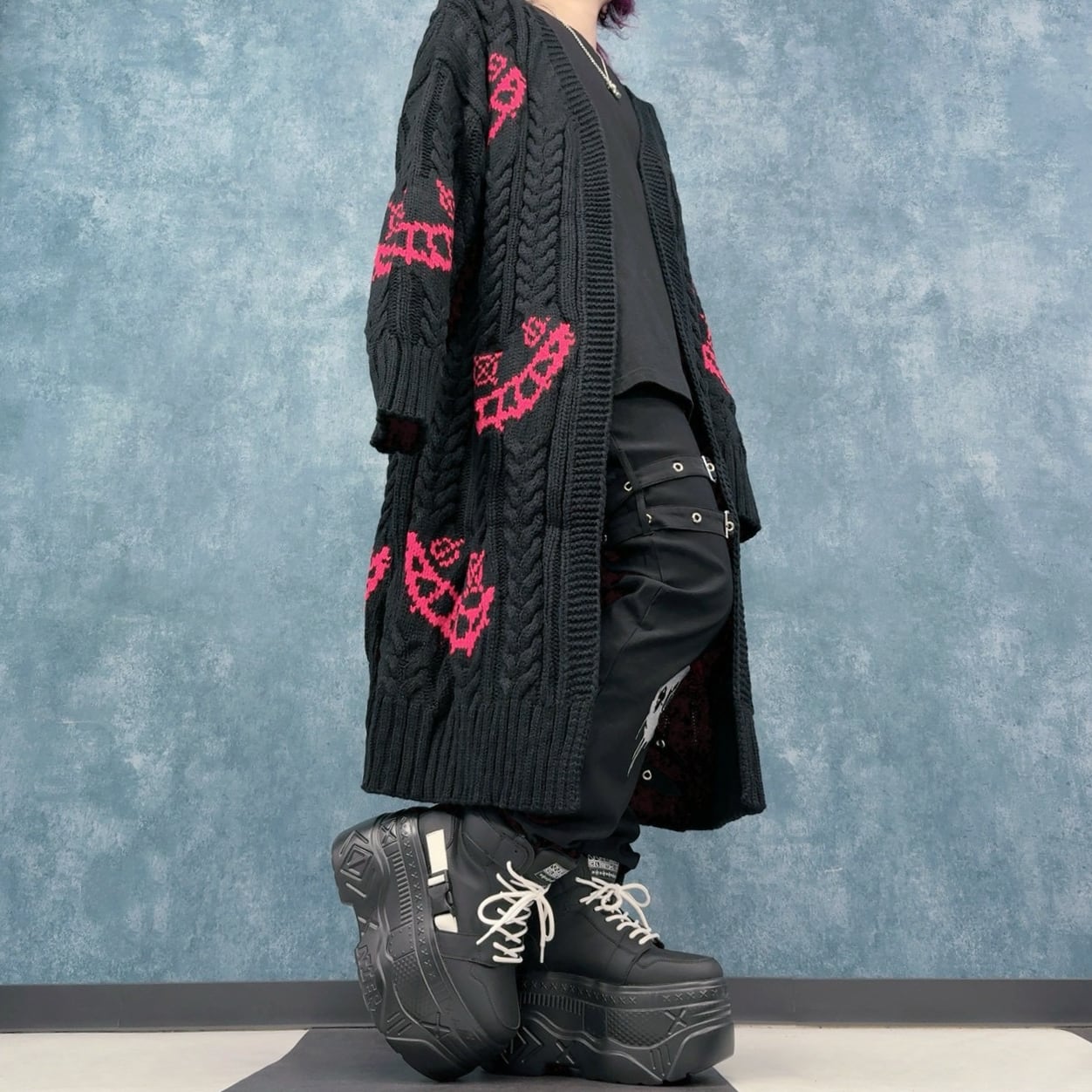 超ロング編み込みニットカーディガン【RED SMILE】 | NIER CLOTHING