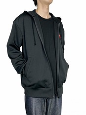【PLAY COMME des GARCONS】T172(メンズ) エステルスムースフルジップフーディ(赤エンブレム)