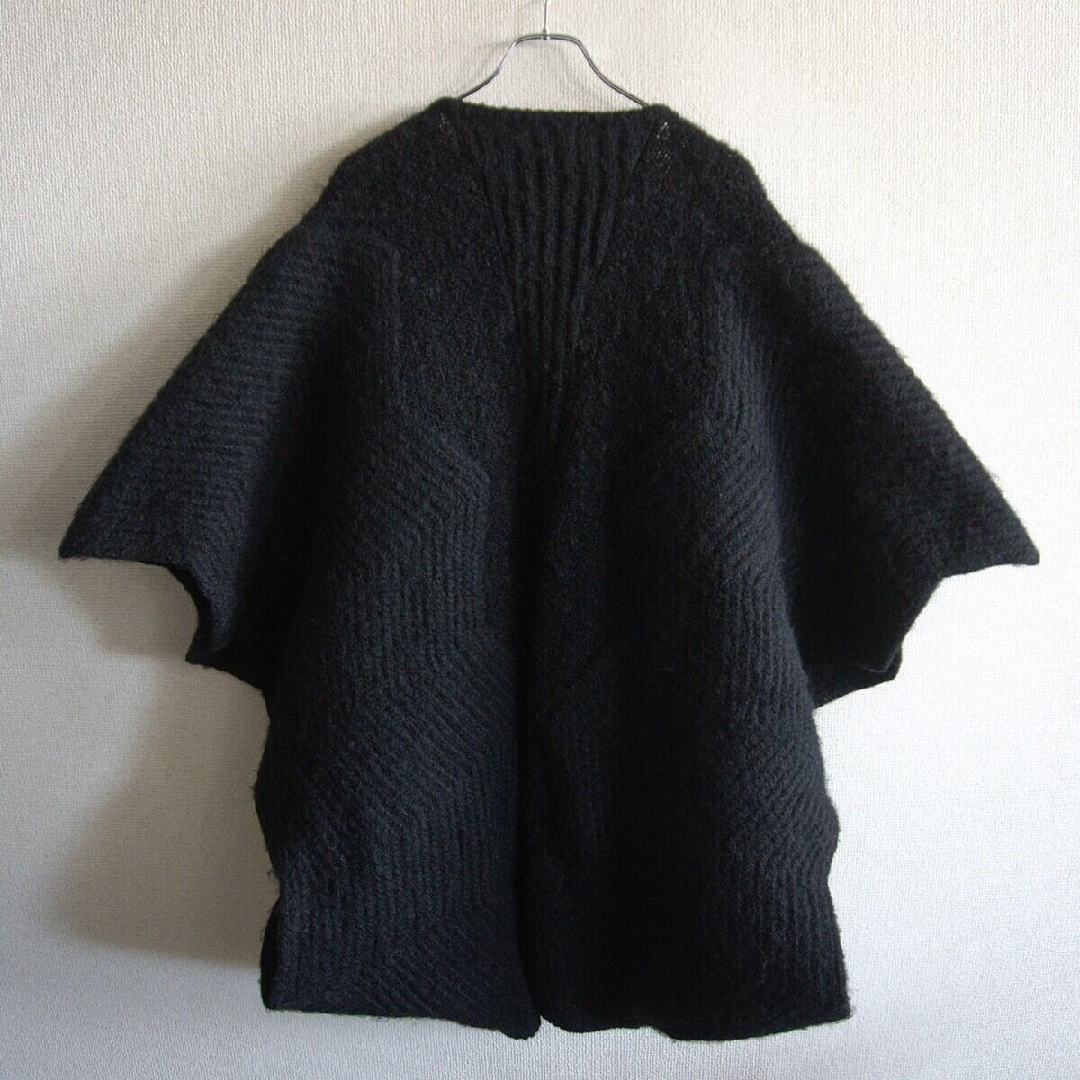 70S】 ISSEY MIYAKE 【変形パターン ニット ジャケット】ブラック 70